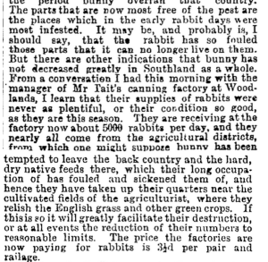 William Edgar Tait rabbit canning co NZ