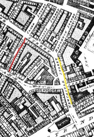 Inkedmap showing Newcastle St &amp; Blackmoor St